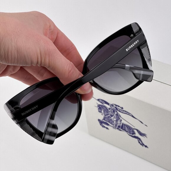Burberry MARYL Cat Eye Sunglasses BE4393 40518G Black White Black Grey Gradient main image 7
